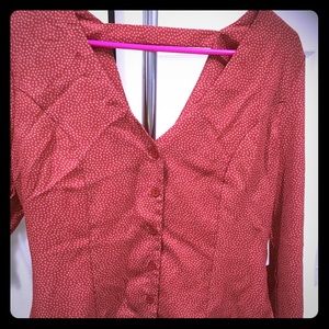 Geo print button down top